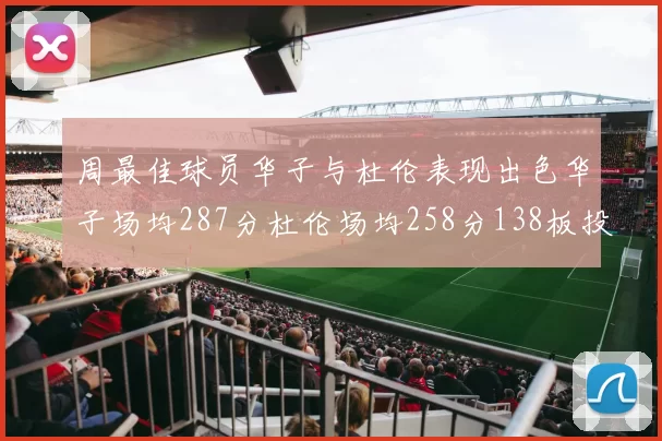 周最佳球员华子与杜伦表现出色华子场均287分杜伦场均258分138板投篮命中率高达639